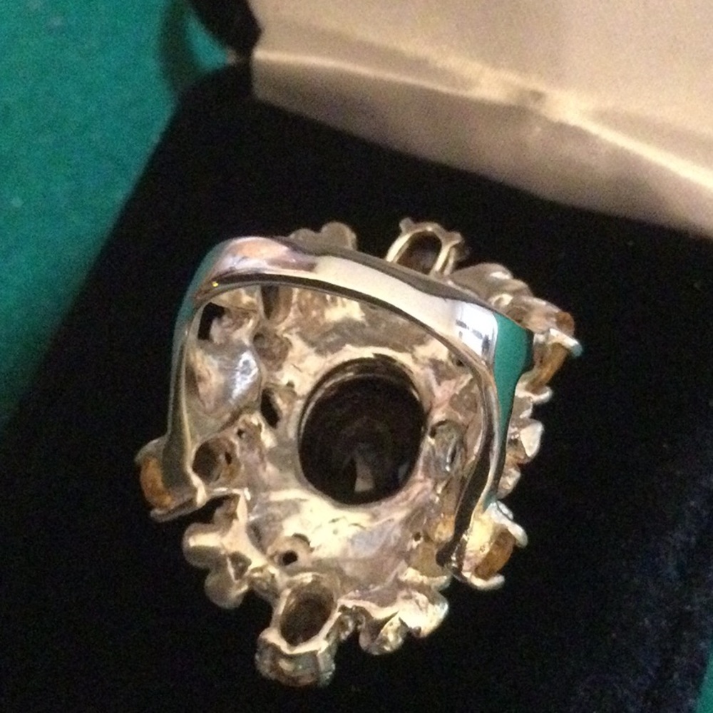 Genuine Cognac Quartz, Citrine & Peridot Ring - Picture 6 of 10